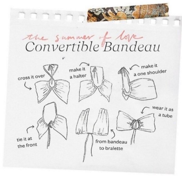 FREE PEOPLE Summer Of Love TOP Bandeau CONVERTIBLE TOP NATURAL ORANGE S - Picture 5 of 16